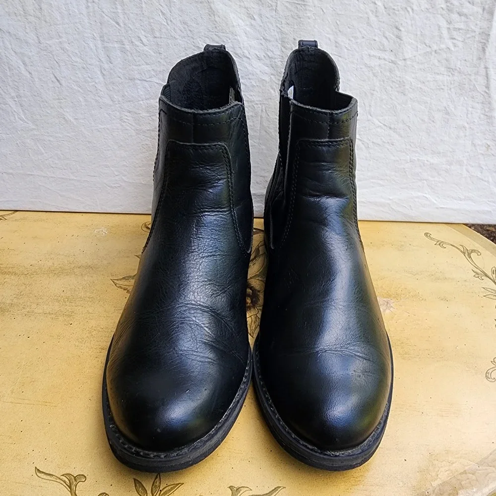 Timberland Savin Hill Chelsea Boots EU 37 US 6 Black Leather Moto Quiet Luxury - Picture 3 of 8